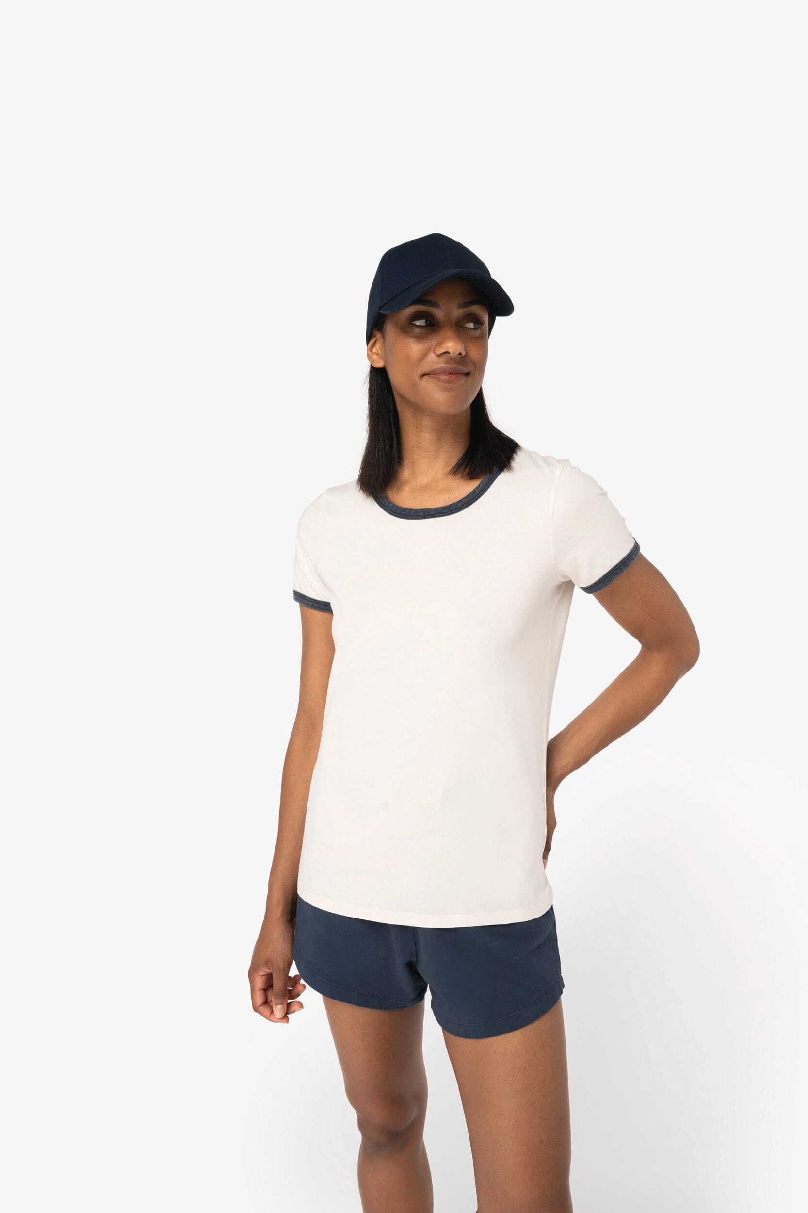 T-Shirts personnalisable NATIVE SPIRIT T-shirt ringer écoresponsable à bords contrastés effet délavé femme