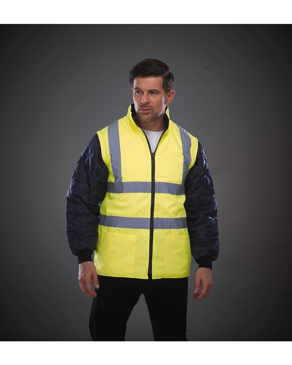 YOKO Warn-Steppjacke mit abnehmbaren Ärmeln Jacken personalisierbar