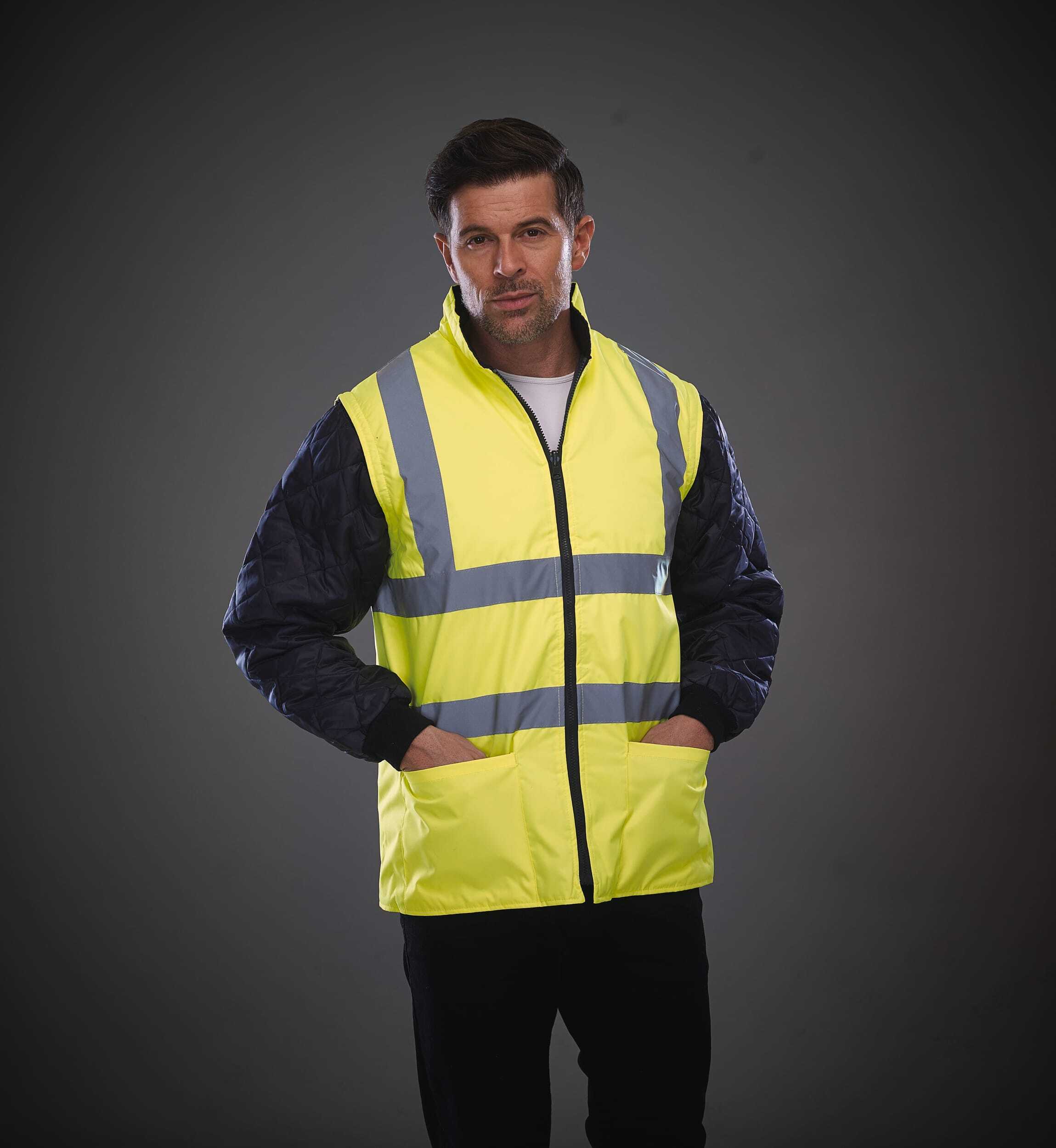 Jassen YOKO Gewatteerd veiligheidsjasje met afneembare mouwen voor bedrukking &amp; borduring