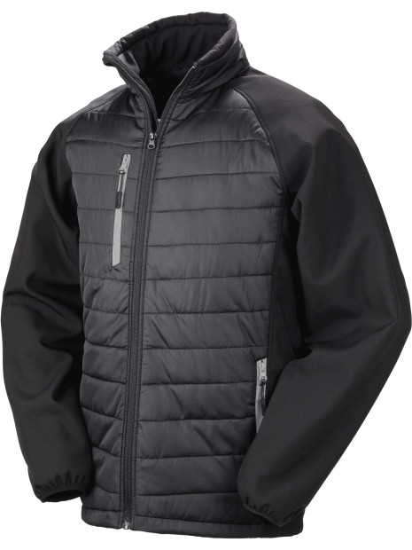 RESULT Veste softshell rembourrée black compass recyclée  personnalisable