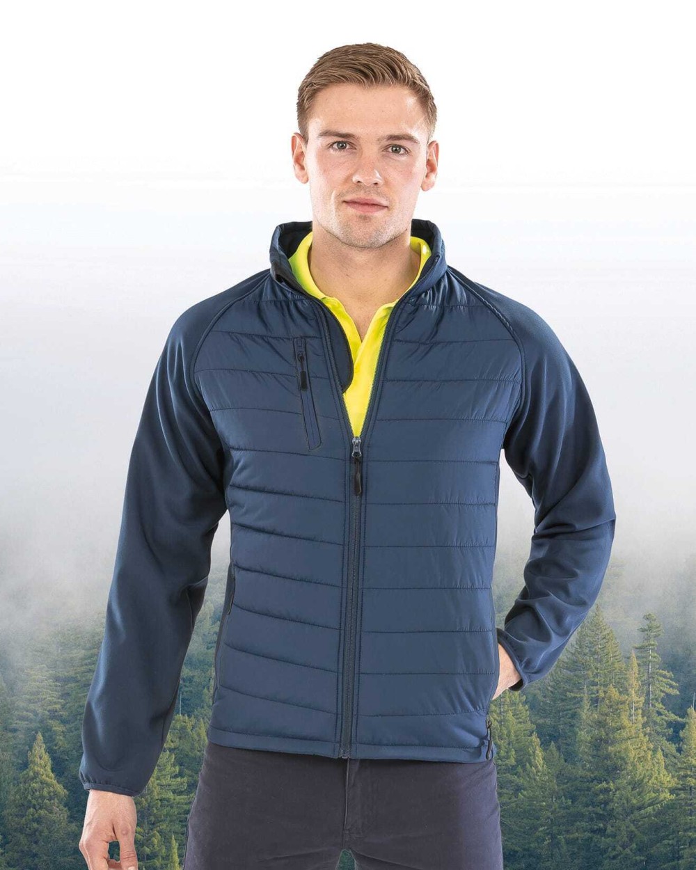 Softshells RESULT Black compass gewatteerde softshelljas voor bedrukking &amp; borduring