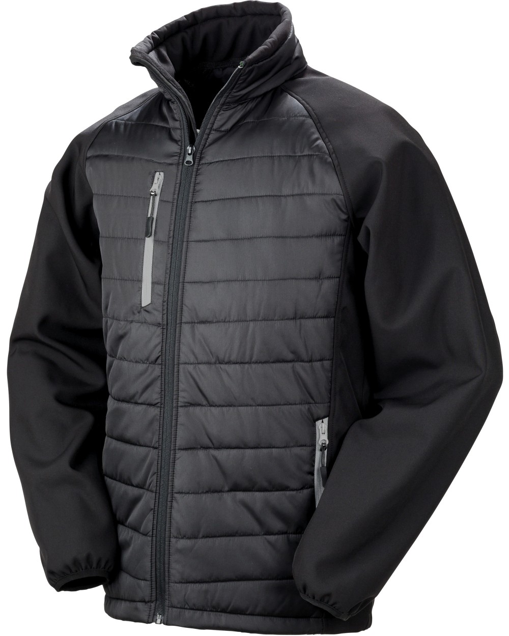 RESULT Black compass padded soft shell jacke Softshells personalisierbar