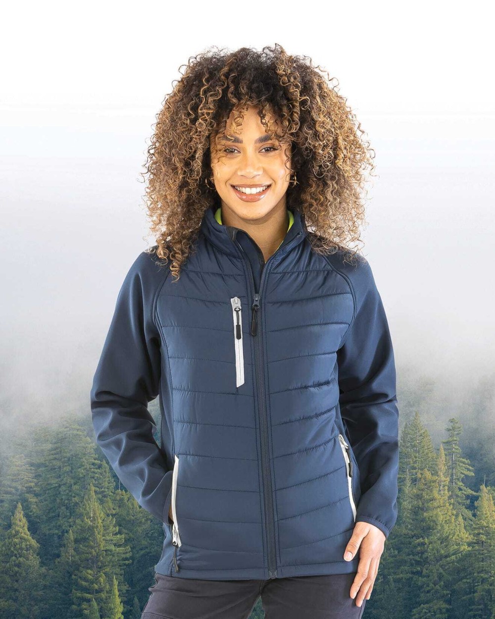 RESULT Black compass padded soft shell jacke Softshells personalisierbar