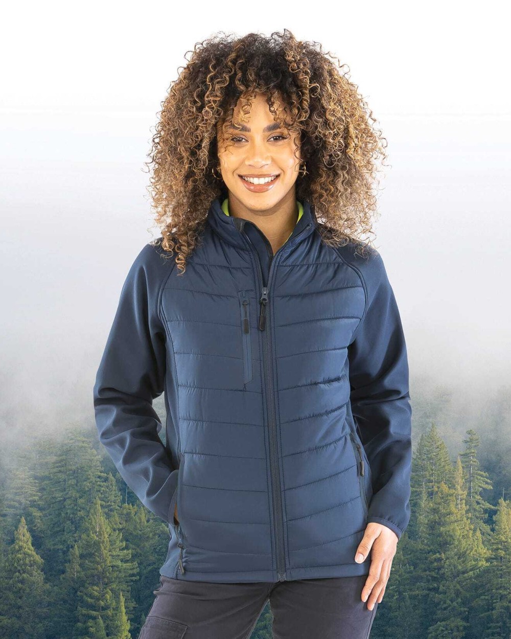 RESULT Black compass padded soft shell jacke Softshells personalisierbar