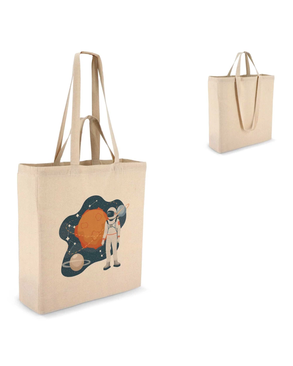 Tote bags 4DO Katoen Tote OEKO-TEX® 38 x 10 x 42cm 140g/m² voor bedrukking &amp; borduring