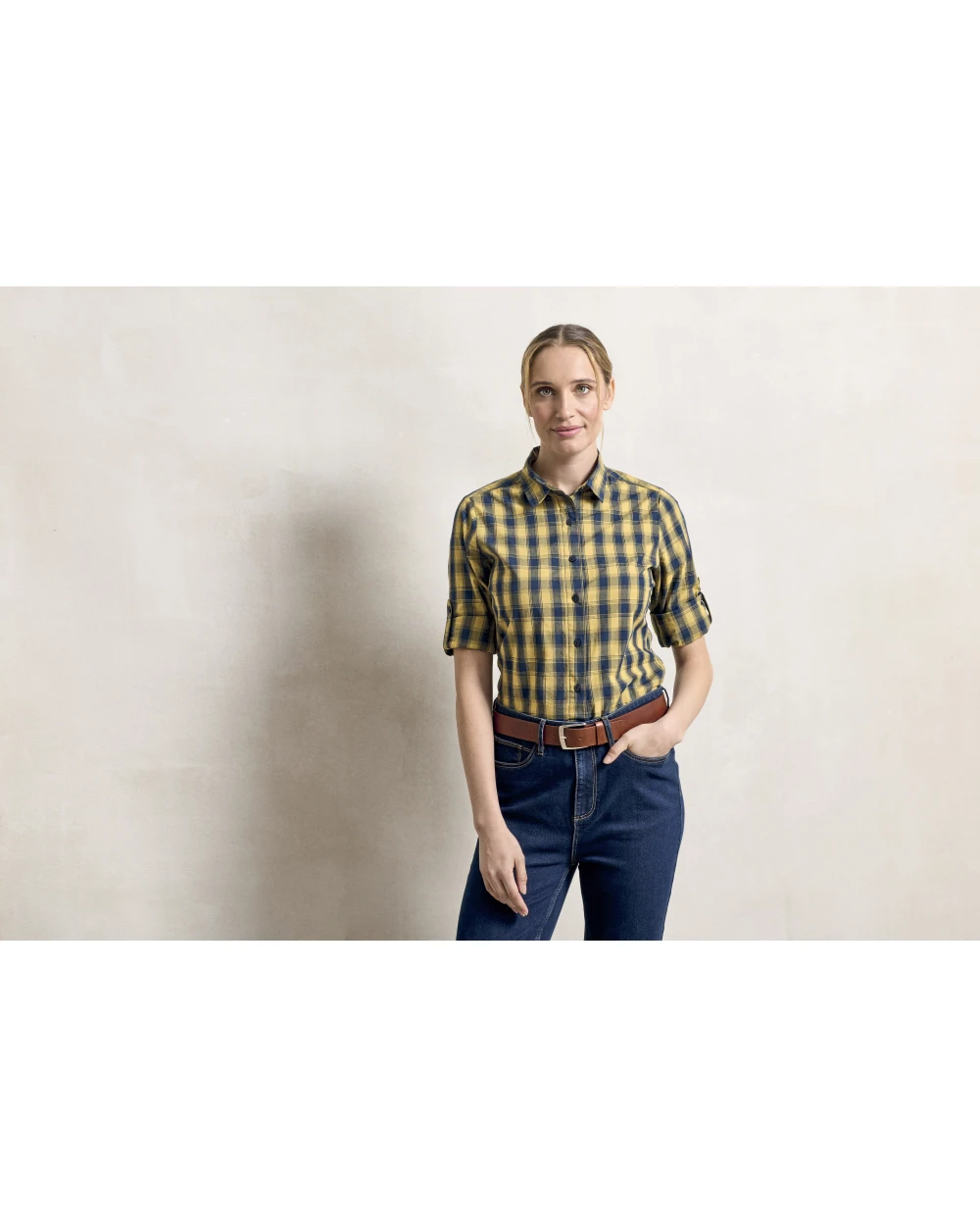 Hemden PREMIER Ladies` Mulligan Check Cotton Long Sleeve Shirt voor bedrukking &amp; borduring