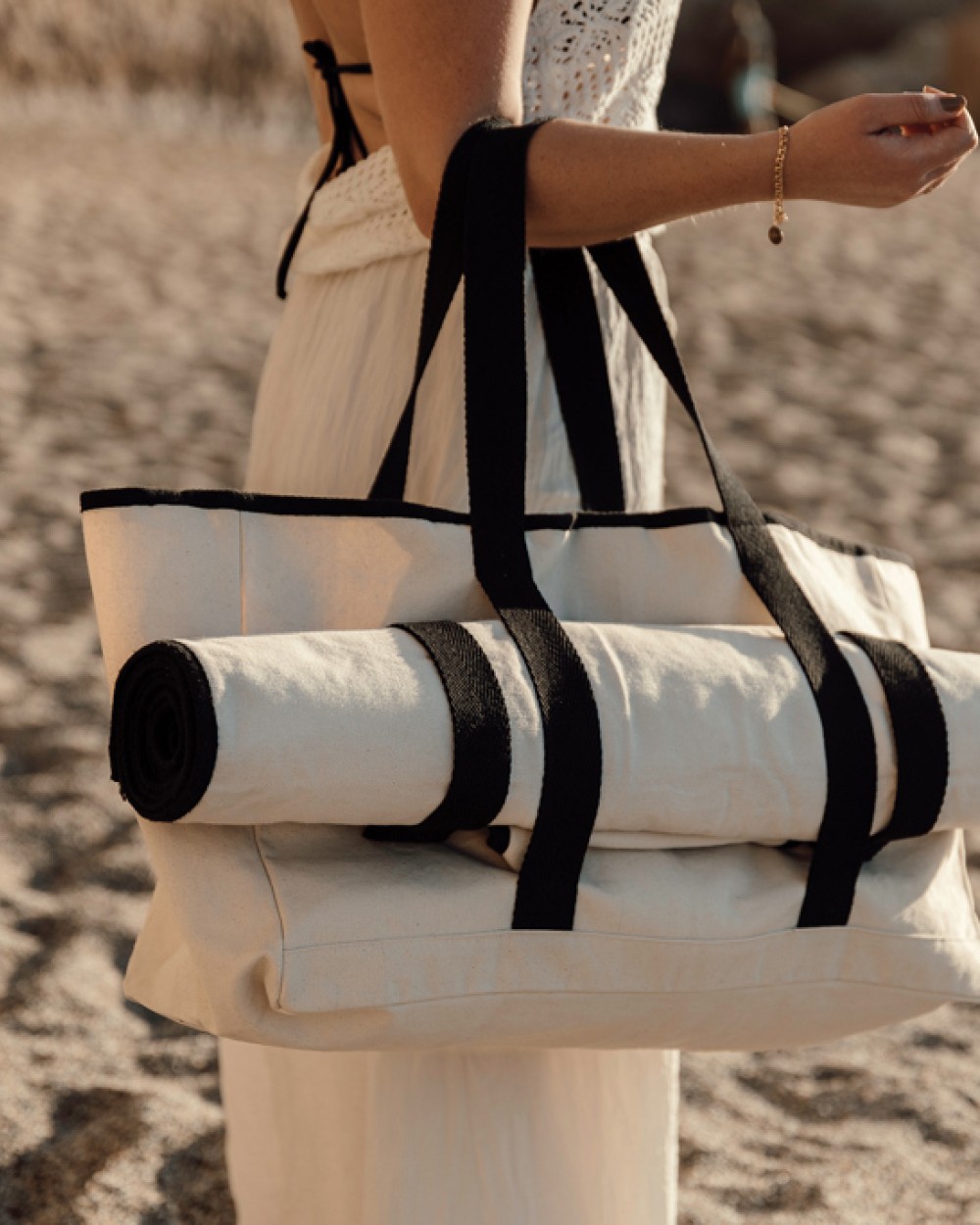 Tassen & Zakken VINGA VINGA Volonne AWARE™ recycled canvas strandtas voor bedrukking &amp; borduring