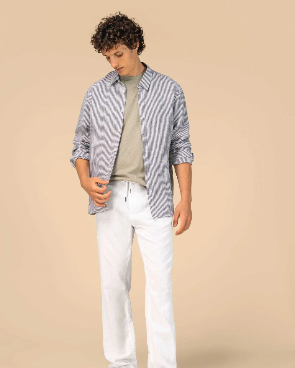 Pantalons personnalisable SPASSO Pantalon écoresponsable en lin et coton bio homme