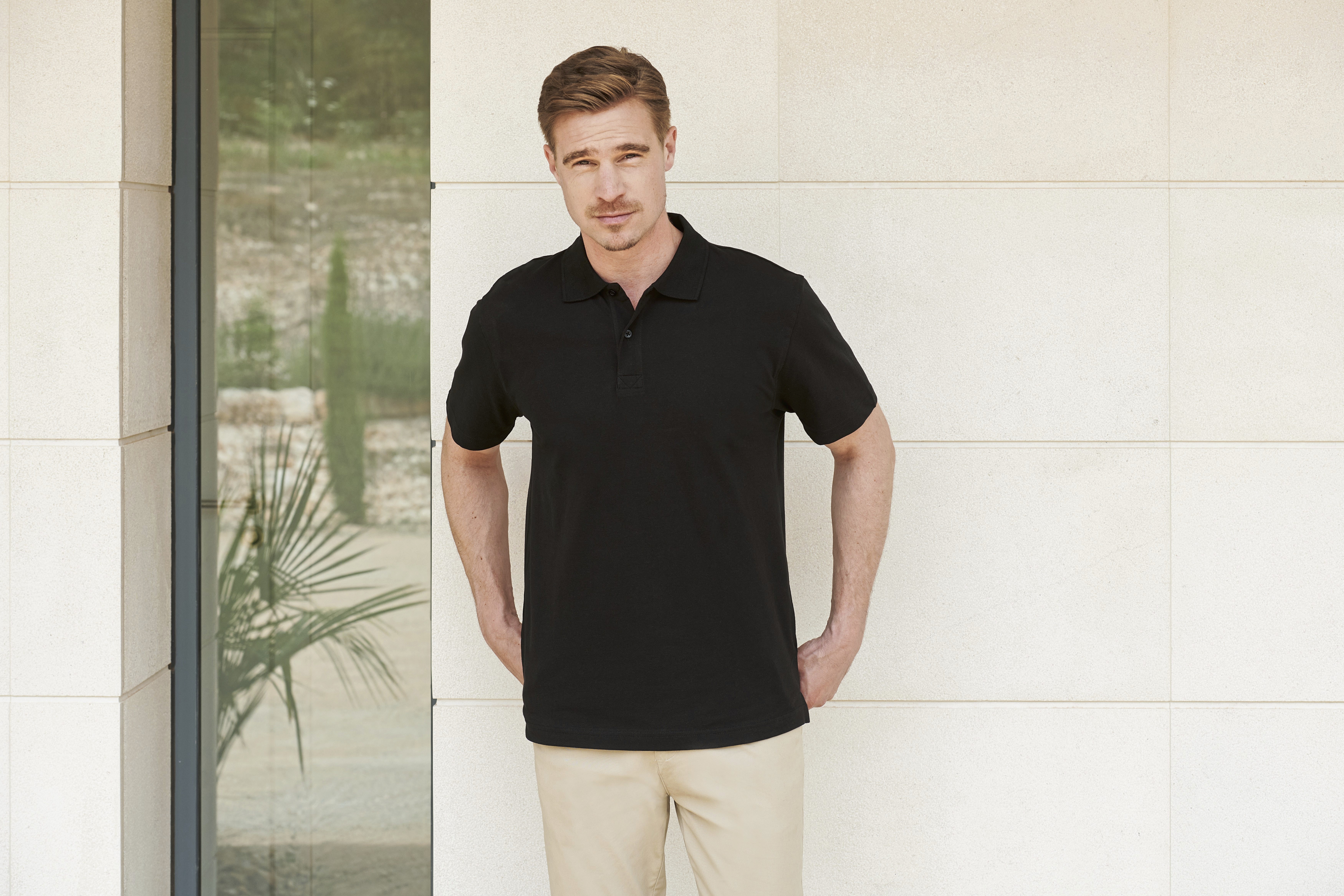 HENBURY Stretch piqué polo shirt Poloshirts personalisierbar