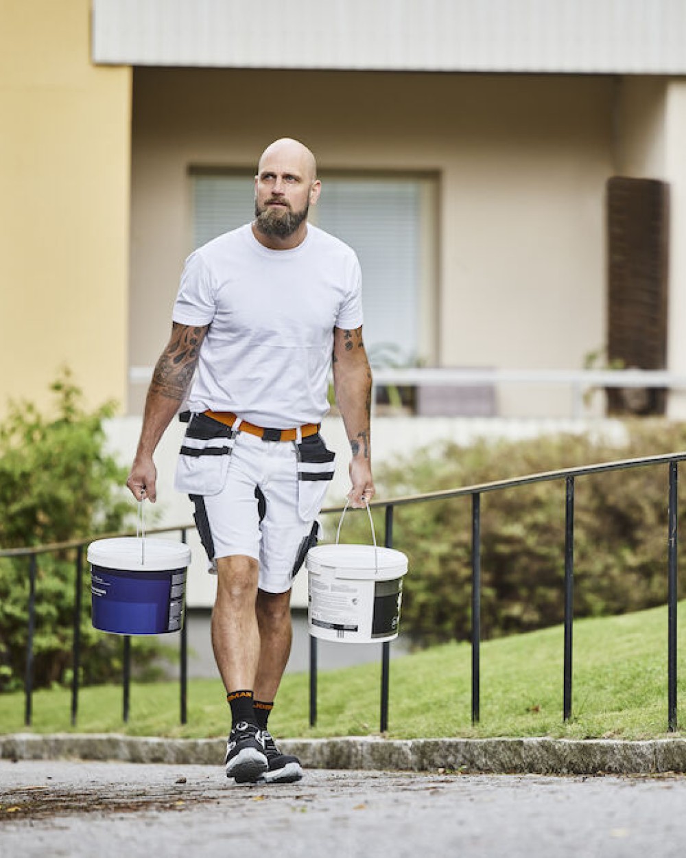 Bermuda's & Shorts JOBMAN 2178 Painters’ Shorts Core Stretch voor bedrukking &amp; borduring