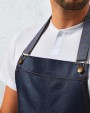 Schorten PREMIER District - Waxed look denim halterschort voor bedrukking &amp; borduring