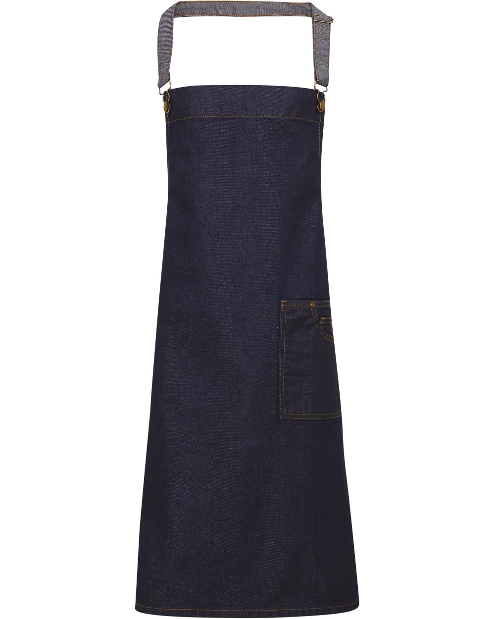 Schorten PREMIER District - Waxed look denim halterschort voor bedrukking &amp; borduring