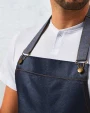 Schorten PREMIER District - Waxed look denim halterschort voor bedrukking &amp; borduring