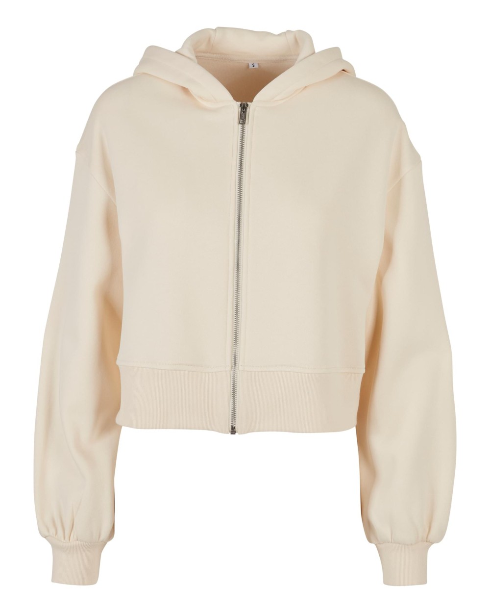 BUILD YOUR BRAND Ladies Short Oversized Zip Jacket Sweatshirts personalisierbar