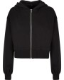 BUILD YOUR BRAND Ladies Short Oversized Zip Jacket Sweatshirts personalisierbar