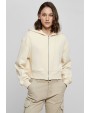 BUILD YOUR BRAND Ladies Short Oversized Zip Jacket Sweatshirts personalisierbar