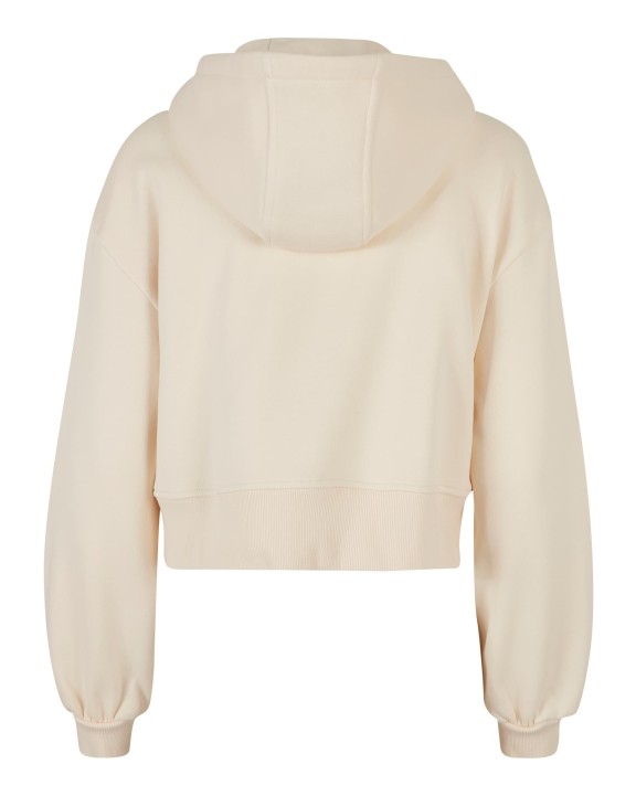 BUILD YOUR BRAND Ladies Short Oversized Zip Jacket Sweatshirts personalisierbar
