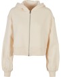 BUILD YOUR BRAND Ladies Short Oversized Zip Jacket Sweatshirts personalisierbar