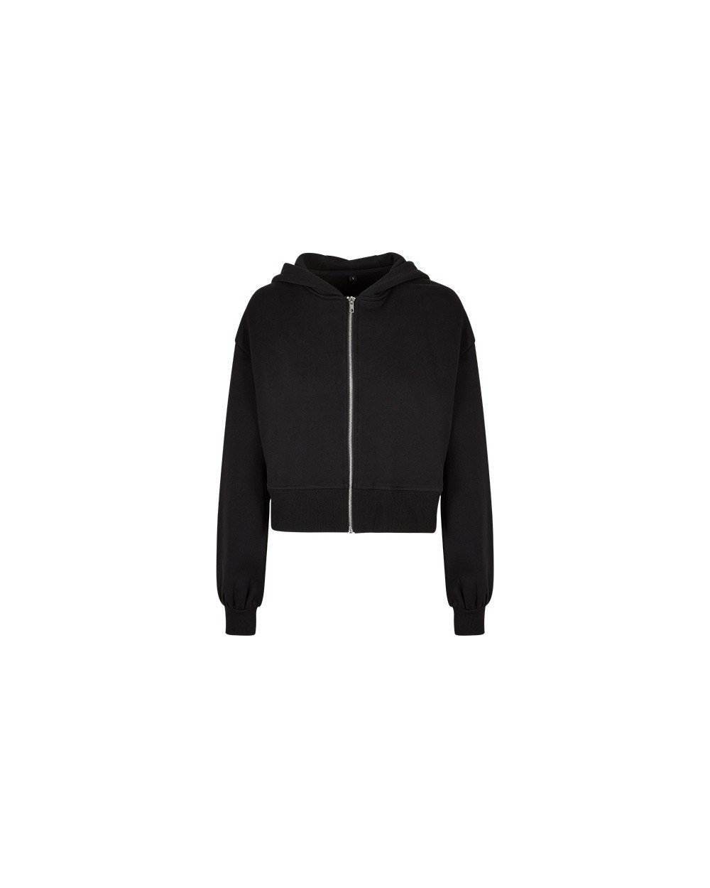 BUILD YOUR BRAND Ladies Short Oversized Zip Jacket Sweatshirts personalisierbar