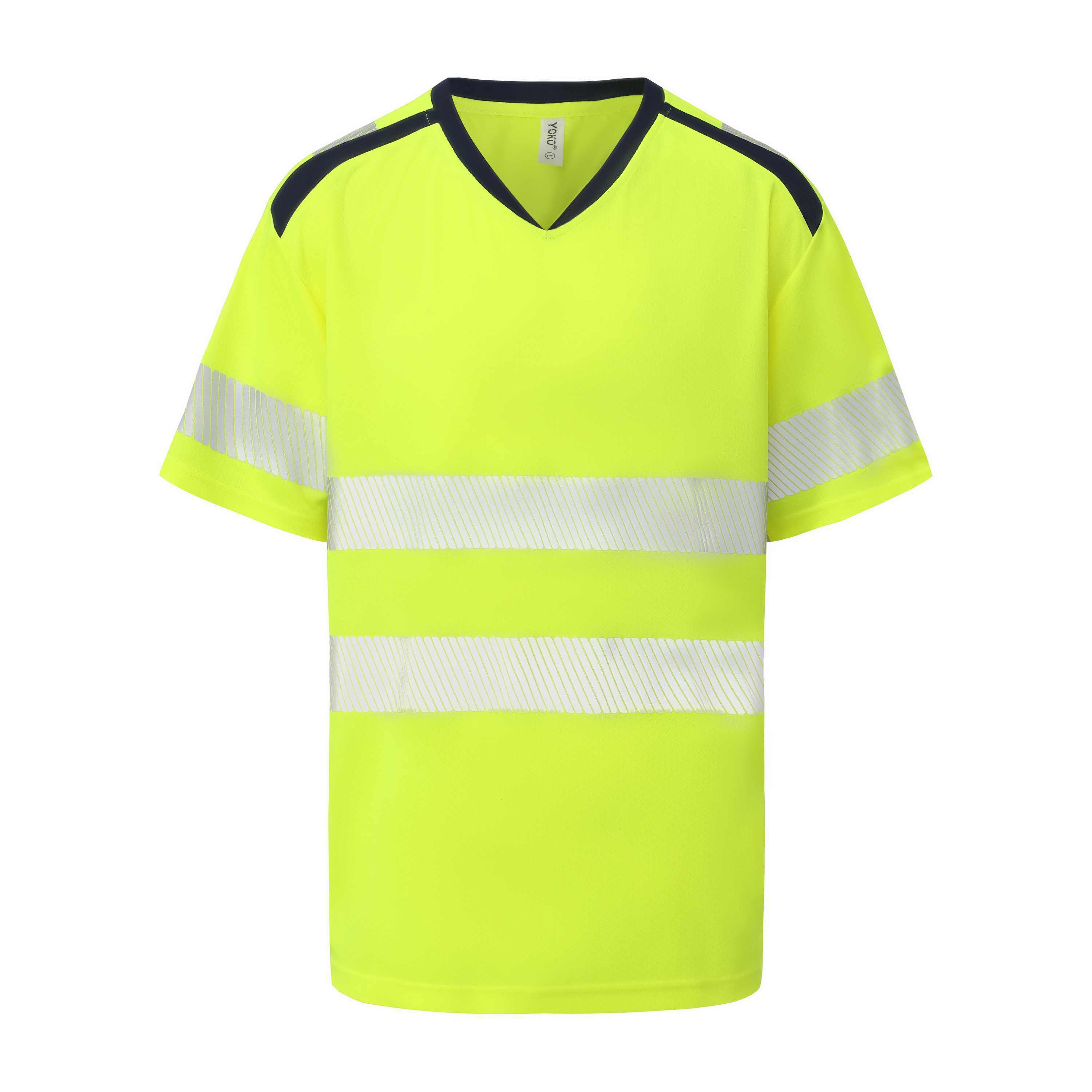 T-shirts YOKO Hi-vis mandarin collar Comfort Trim t-shirt (HVJ430) voor bedrukking &amp; borduring