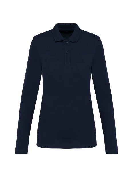 KARIBAN Polo Supima® manches longues femme /api/colors/058f028c-f565-4146-9cba-11f5b0ade7a7 personnalisable