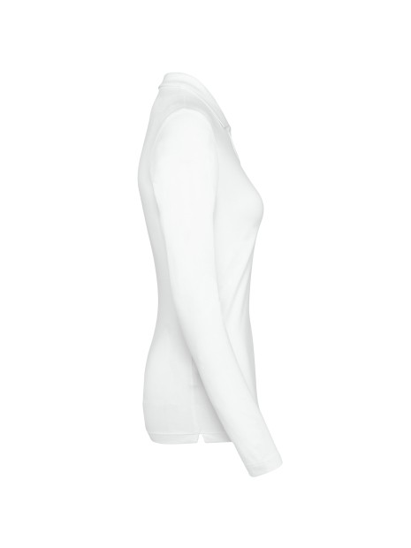 KARIBAN Polo Supima® manches longues femme /api/colors/7a92cd2d-10d2-40b4-928b-296bb7487506 personnalisable