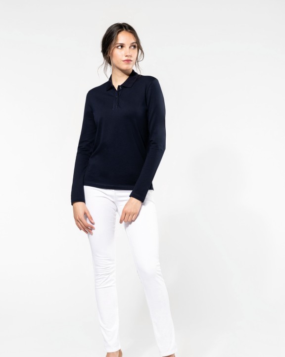 Polo's KARIBAN Supima® damespolo lange mouwen voor bedrukking &amp; borduring