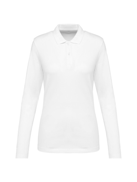 KARIBAN Polo Supima® manches longues femme /api/colors/7a92cd2d-10d2-40b4-928b-296bb7487506 personnalisable