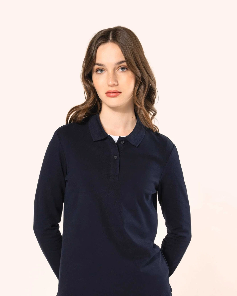 KARIBAN Supima® Damen-Polohemd mit langen Ärmeln Poloshirts personalisierbar