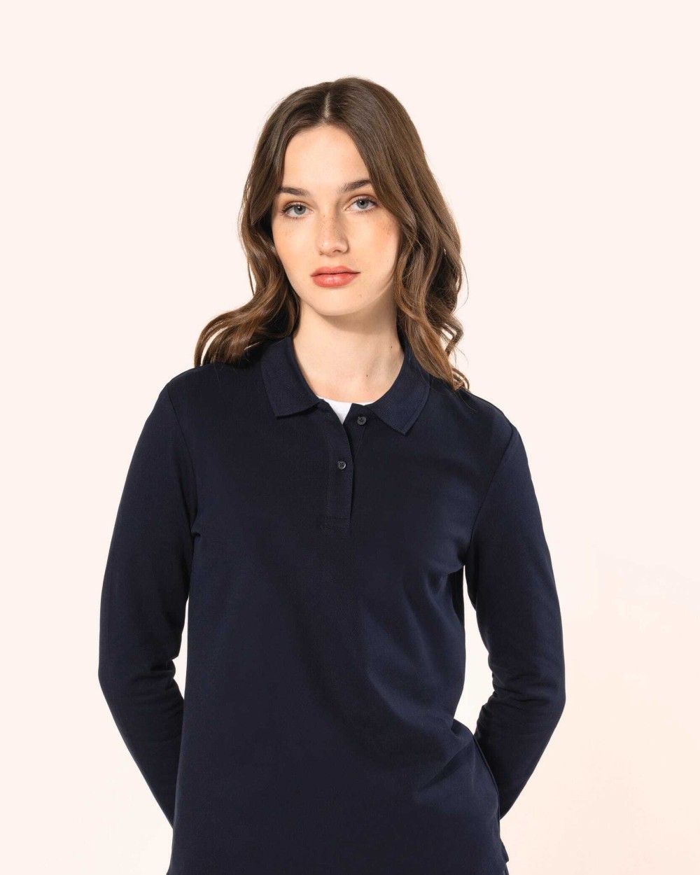 Polo's KARIBAN Supima® damespolo lange mouwen voor bedrukking &amp; borduring