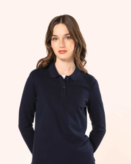 Polo Supima® manches longues femme