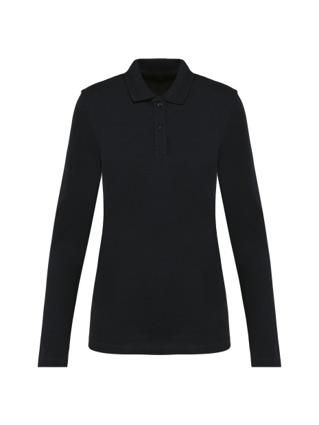 KARIBAN Polo Supima® manches longues femme /api/colors/b9fdad4a-5e94-45cb-8c03-c08b349b28c3 personnalisable