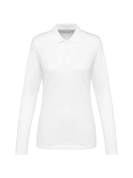 KARIBAN Polo Supima® manches longues femme /api/colors/7a92cd2d-10d2-40b4-928b-296bb7487506 personnalisable