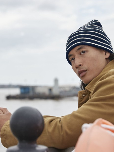 Bonnets à personnaliser BEECHFIELD ORIGINAL DEEP CUFFED STRIPED BEANIE 