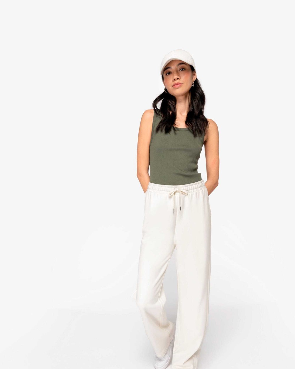T-shirts NATIVE SPIRIT Ecologische geribde damestop voor bedrukking &amp; borduring