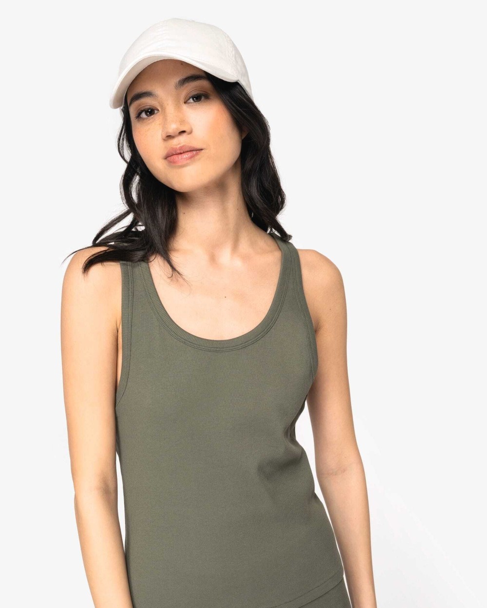 T-shirts NATIVE SPIRIT Ecologische geribde damestop voor bedrukking &amp; borduring