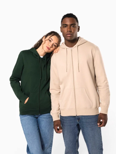 Sweat-shirts à personnaliser KARIBAN Sweat-shirt recyclé zippé à capuche unisexe 