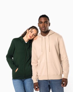 Sweat-shirt recyclé zippé à capuche unisexe