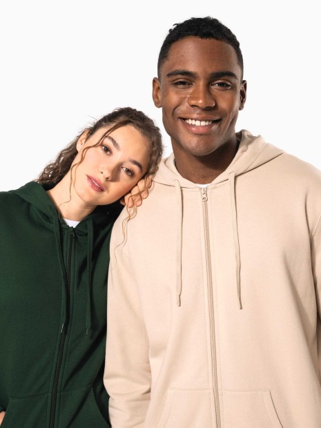 Sweat-shirts à personnaliser KARIBAN Sweat-shirt recyclé zippé à capuche unisexe 