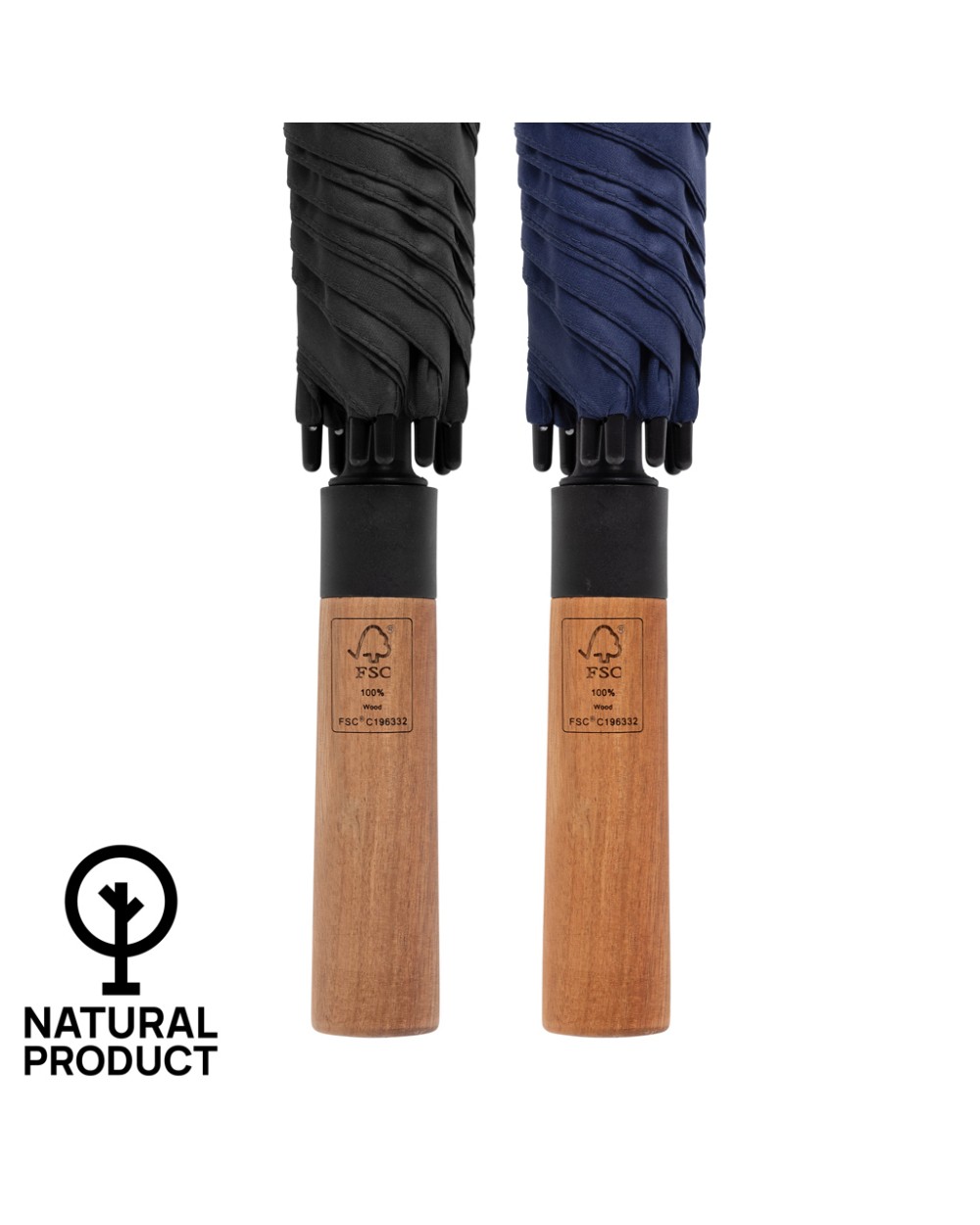 Parapluies personnalisable 4DO Parapluie 30" en rPET Aware™ et poignée en acacias