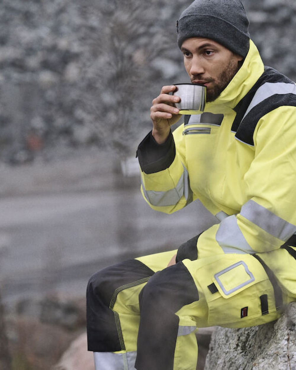 Jassen JOBMAN 1347 Hi-Vis Winter Jacket Star voor bedrukking &amp; borduring