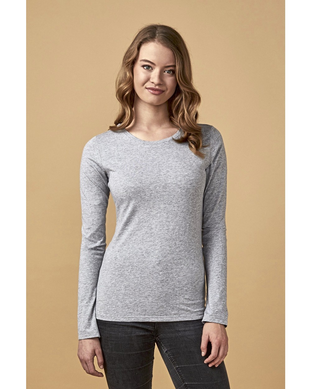 T-shirts PROMODORO Women´s Roundneck T-Shirt Longsleeve voor bedrukking &amp; borduring