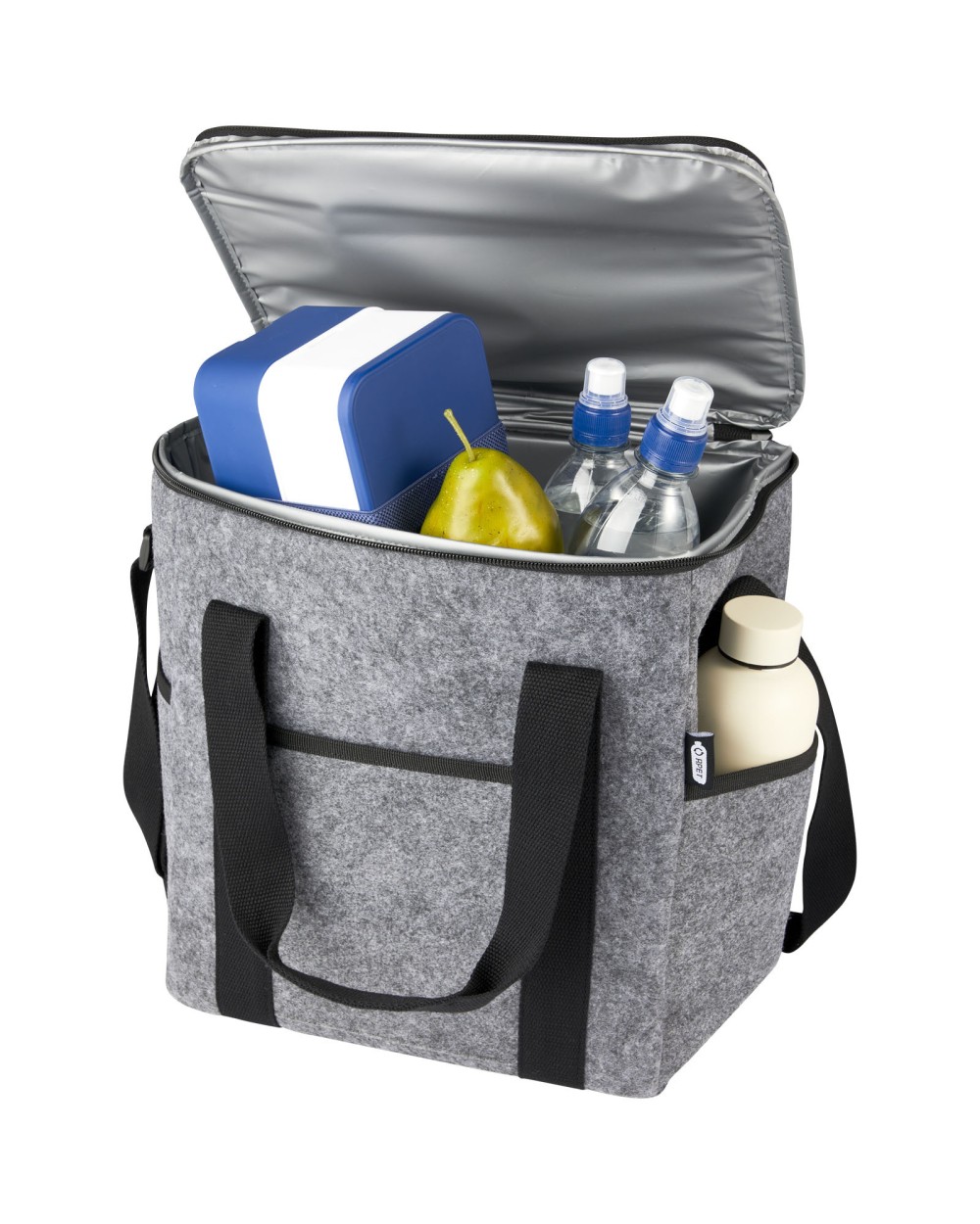 Tassen & Zakken 4DO Felta GRS gerecyclede vilten koeltas voor flessen 21 l voor bedrukking &amp; borduring