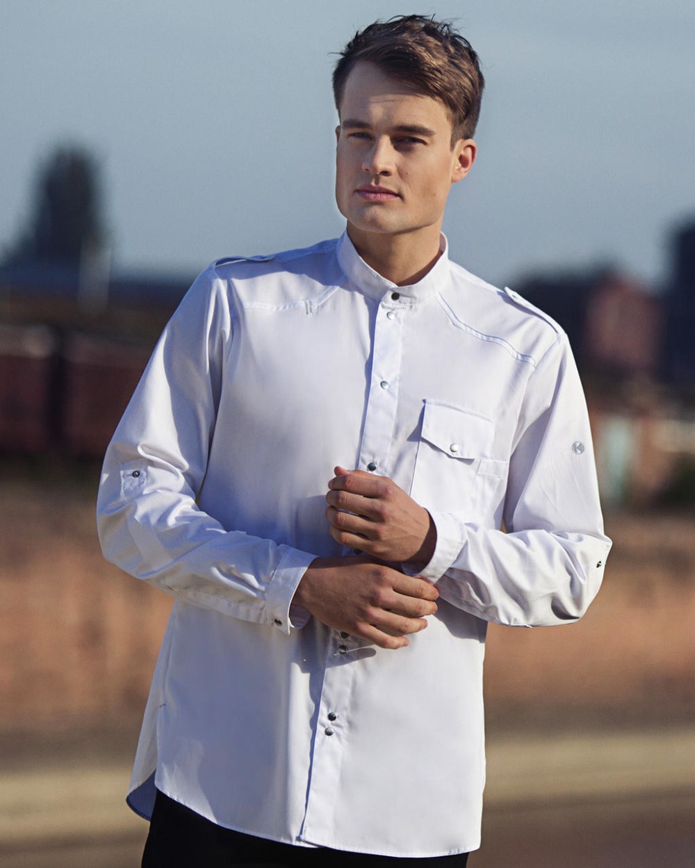 Hemden KARLOWSKY Chef Shirt New Identity voor bedrukking &amp; borduring