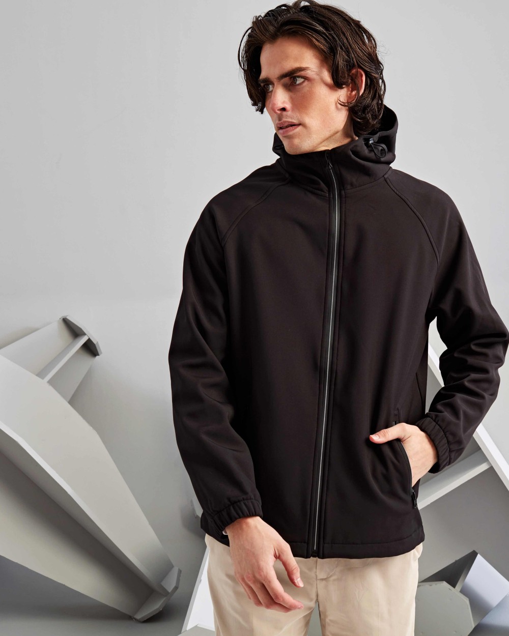 Softshells personnalisable 2786 Veste coupe-vent à capuche double épaisseur