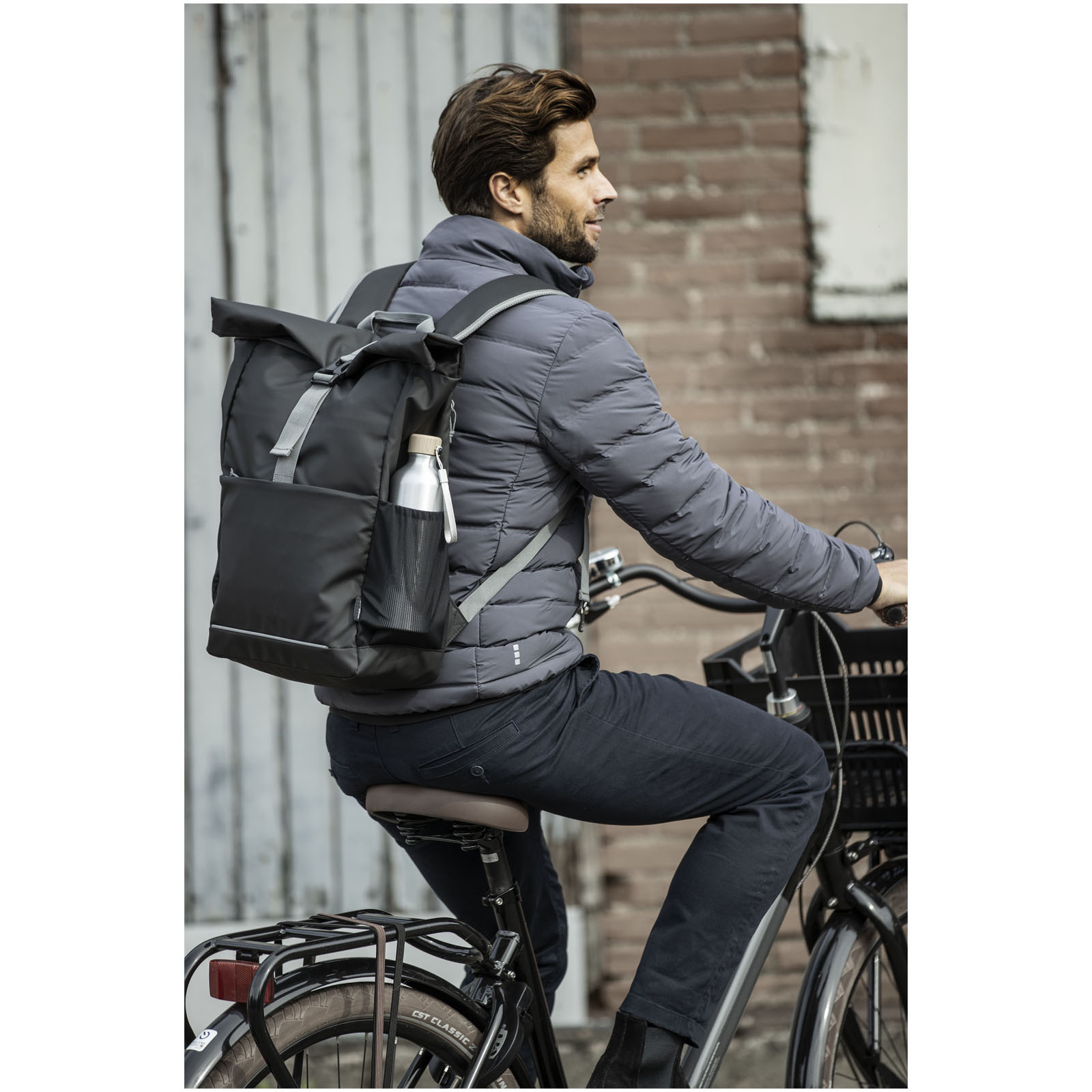 Sacs & Bagagerie personnalisable 4DO Sacoche de vélo Aqua de 20 L avec dessus enroulable 15" recyclée certifiée GRS résistante à...