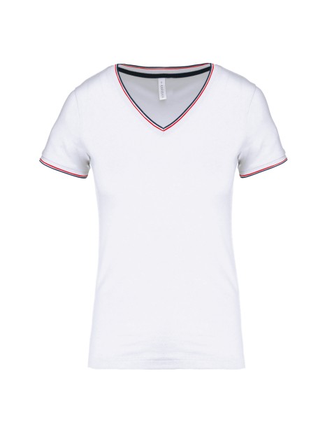 KARIBAN T-shirt maille piquée col V femme /api/colors/6d0adb01-8dd7-4172-baef-6a4e089565a0 personnalisable