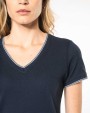 T-shirts KARIBAN Dames-T-shirt piqué V-hals voor bedrukking &amp; borduring