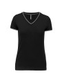 KARIBAN T-shirt maille piquée col V femme /api/colors/02f47dd6-c9d0-4f38-b05a-6c26fdb9e081 personnalisable