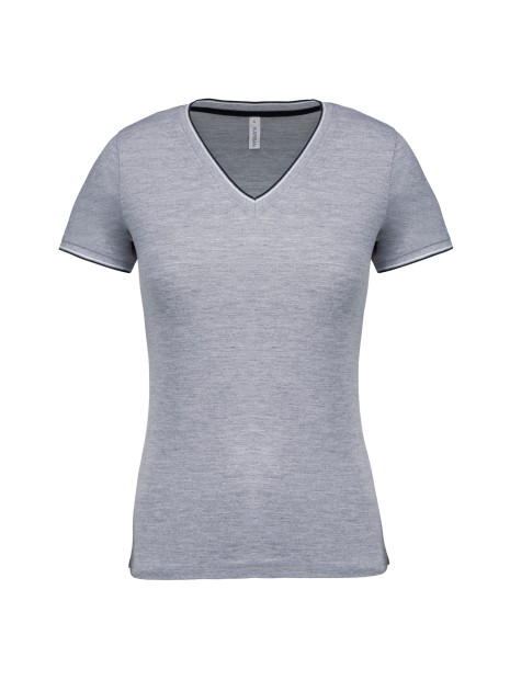 KARIBAN T-shirt maille piquée col V femme /api/colors/756a62c7-5ccb-4412-bddf-a29bbe090ad7 personnalisable